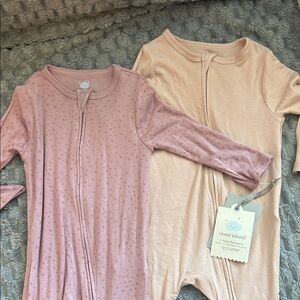 Cloud Island Blush and Peach Baby Sleepers
